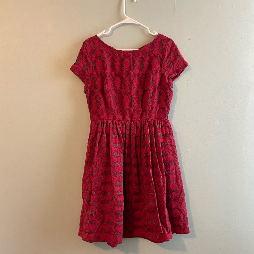 Anthro Moulinette Soeurs red vintage vibes dress
